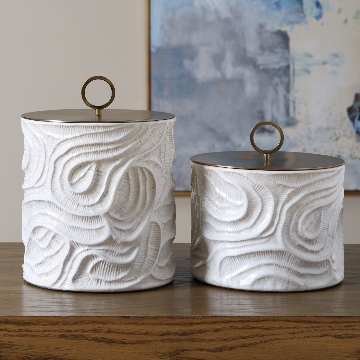 Ivory Tide Indoor-Outdoor Canisters, S/2 - stylish home accessories to complete your decor | Image 3 | InSTYLE Home & Rugs