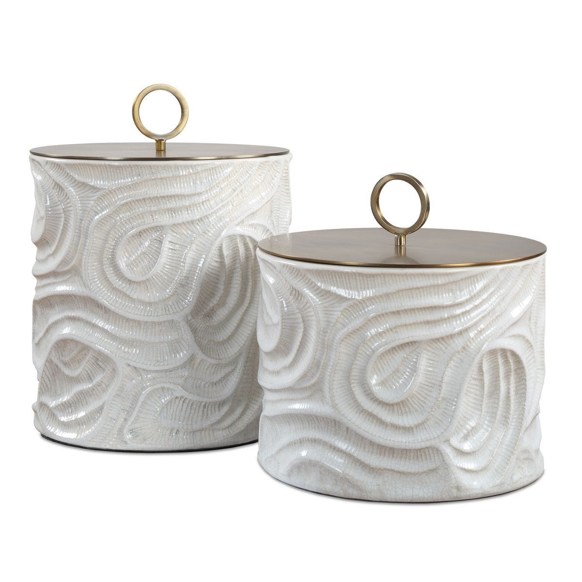 Ivory Tide Indoor-Outdoor Canisters, S/2 - stylish home accessories to complete your decor | Image 2 | InSTYLE Home & Rugs