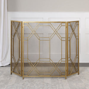 Rosen Fireplace Screen, Gold - stylish home accessories to complete your decor | Image 3 | InSTYLE Home & Rugs