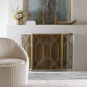 Rosen Fireplace Screen, Gold - stylish home accessories to complete your decor | Image 1 | InSTYLE Home & Rugs