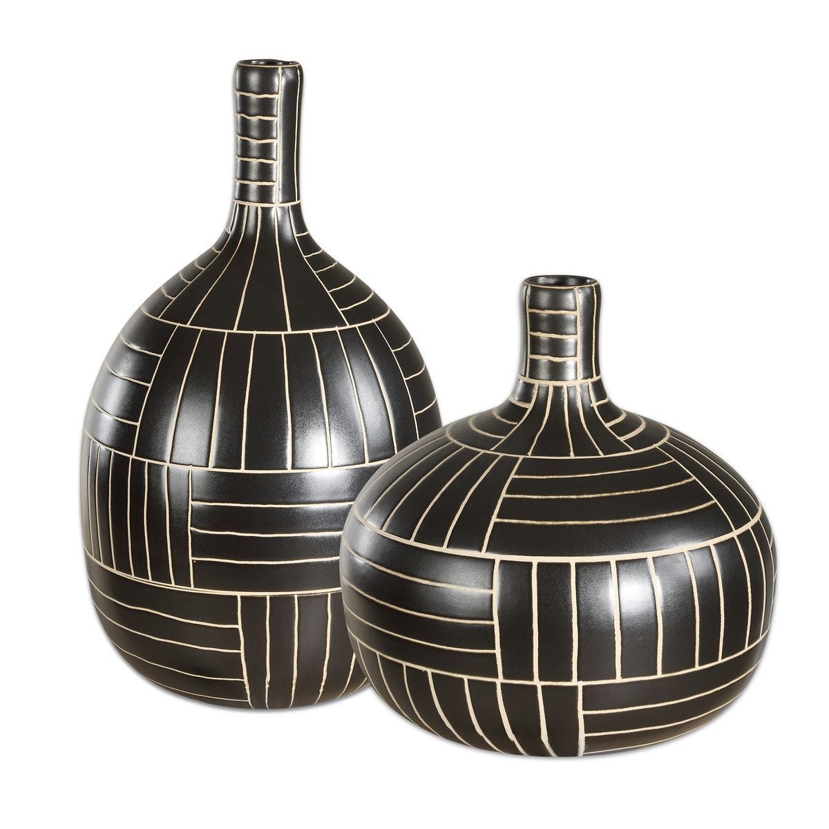 Graphite Stride Vases, S/2 - decor accents and accessories for every room | Image 1 | InSTYLE Home & Rugs