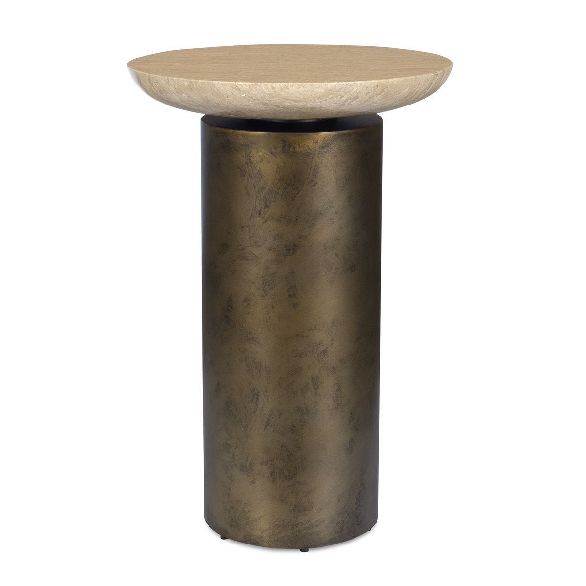 Oslo Indoor-Outdoor Accent Table, Brass, 2 Cartons - chic accent table for contemporary home interiors | Image 1 | InSTYLE Home & Rugs