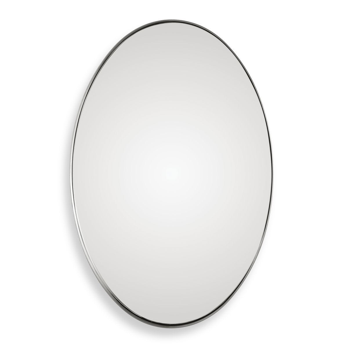 Pursley Oval Mirror, Nickel - elegant and functional accent pieces for any room | Image 1 | InSTYLE Home & Rugs