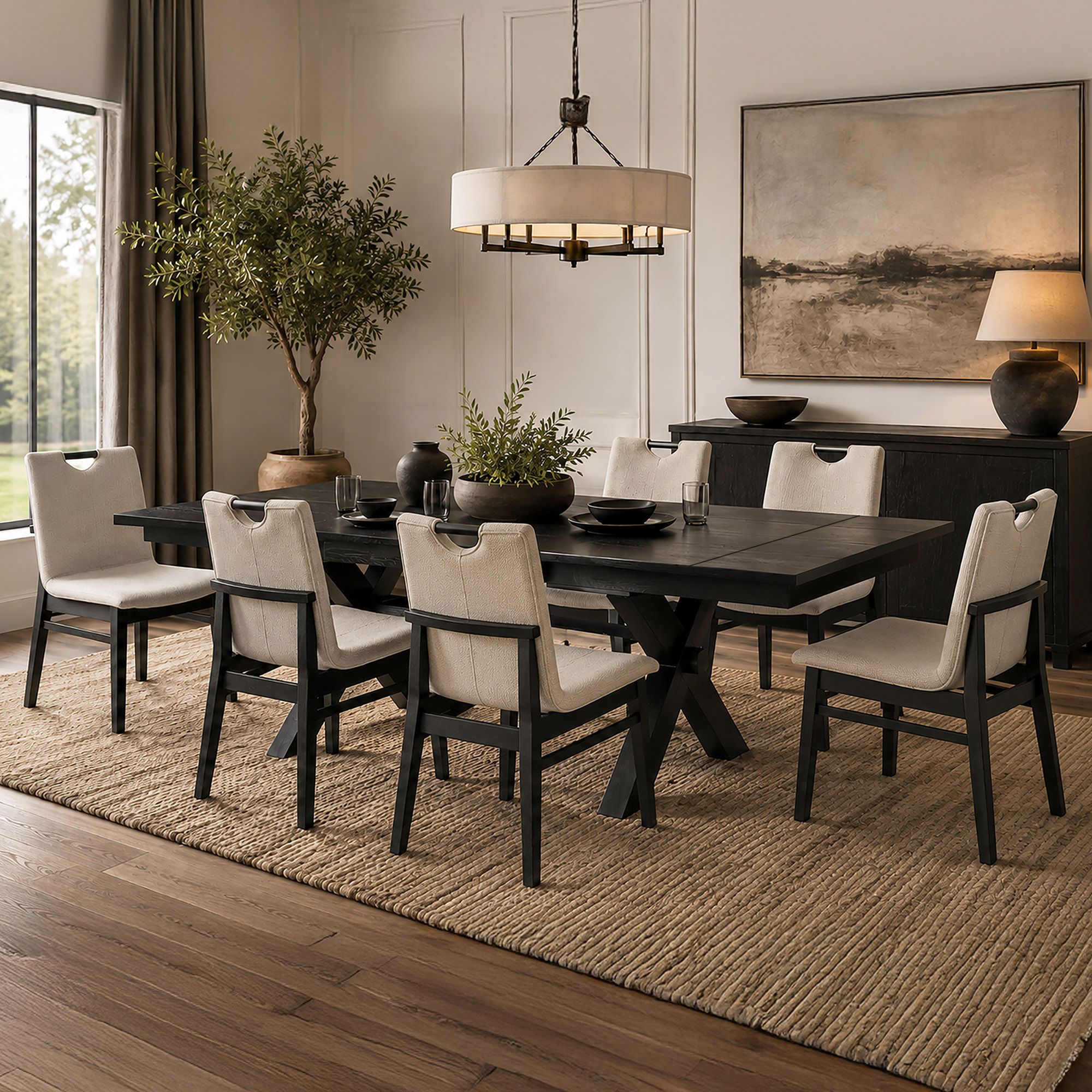 Argyle Dining Table with Extension, 66"-94" - stylish dining tables for gatherings | Image 2 | InSTYLE Home & Rugs
