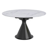 Calisto Round Pedestal Dining Table w/Extension - elegant tables for dining rooms | Image 2 | InSTYLE Home & Rugs