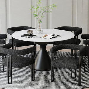 Calisto Round Pedestal Dining Table w/Extension - elegant tables for dining rooms | Image 10 | InSTYLE Home & Rugs