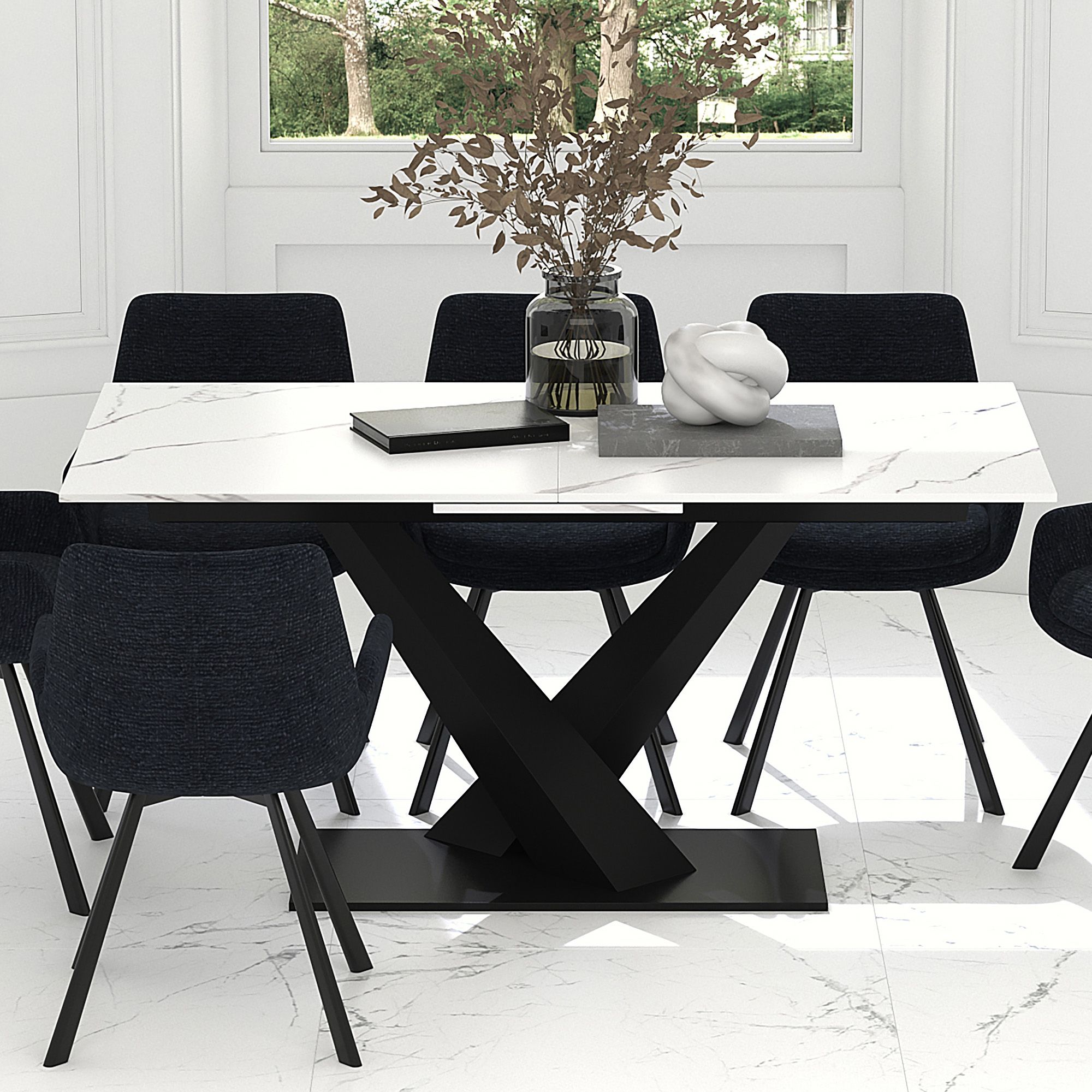 Julius Dining Table with Extension, 63"-79" - perfect for family meals | Image 10 | InSTYLE Home & Rugs