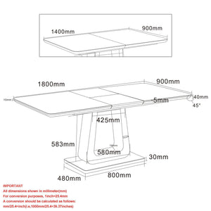 Corvus Dining Table with Extension, 55"-71" - stylish dining tables for gatherings | Image 8 | InSTYLE Home & Rugs