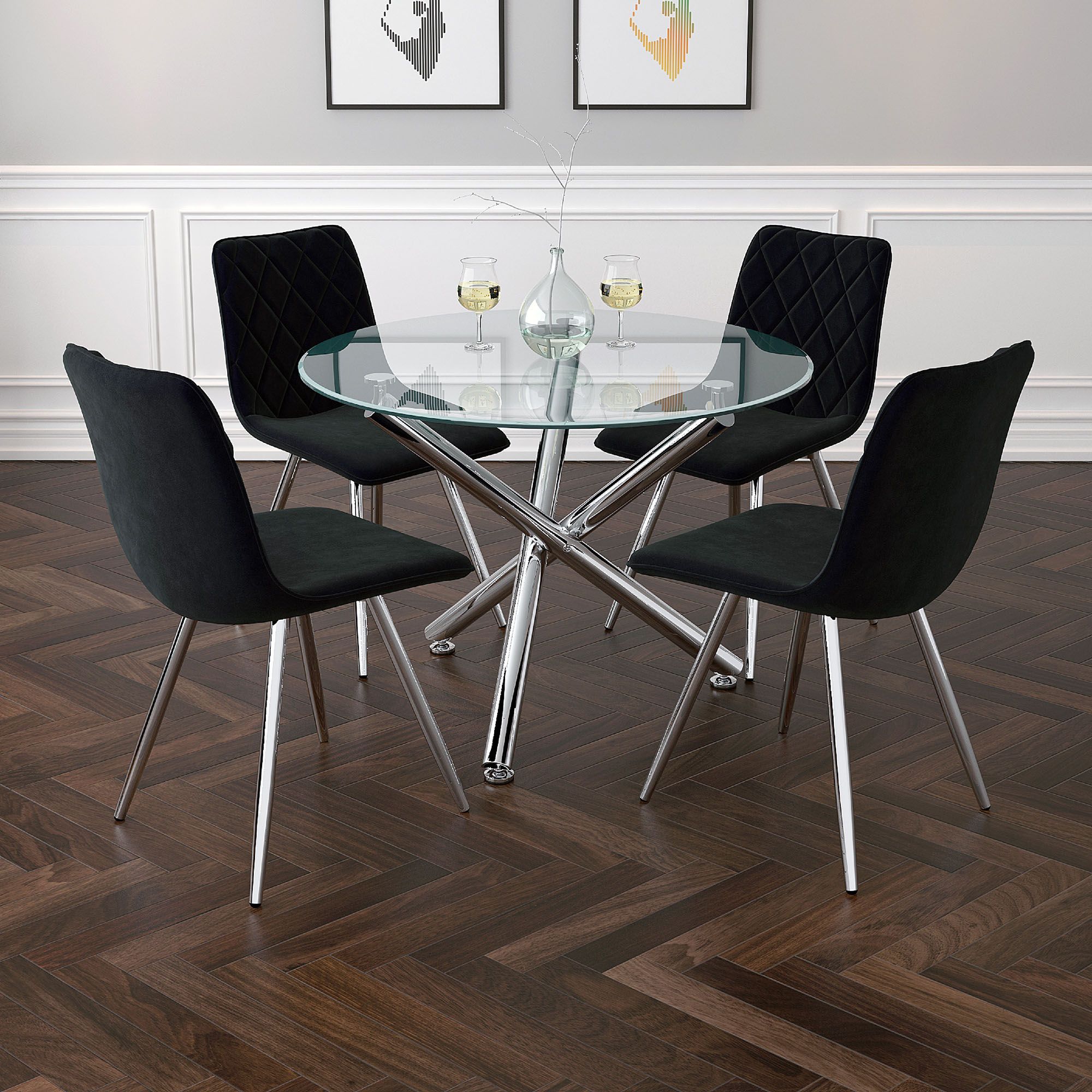 Solara II Round Dining Table - perfect for family meals | Image 3 | InSTYLE Home & Rugs