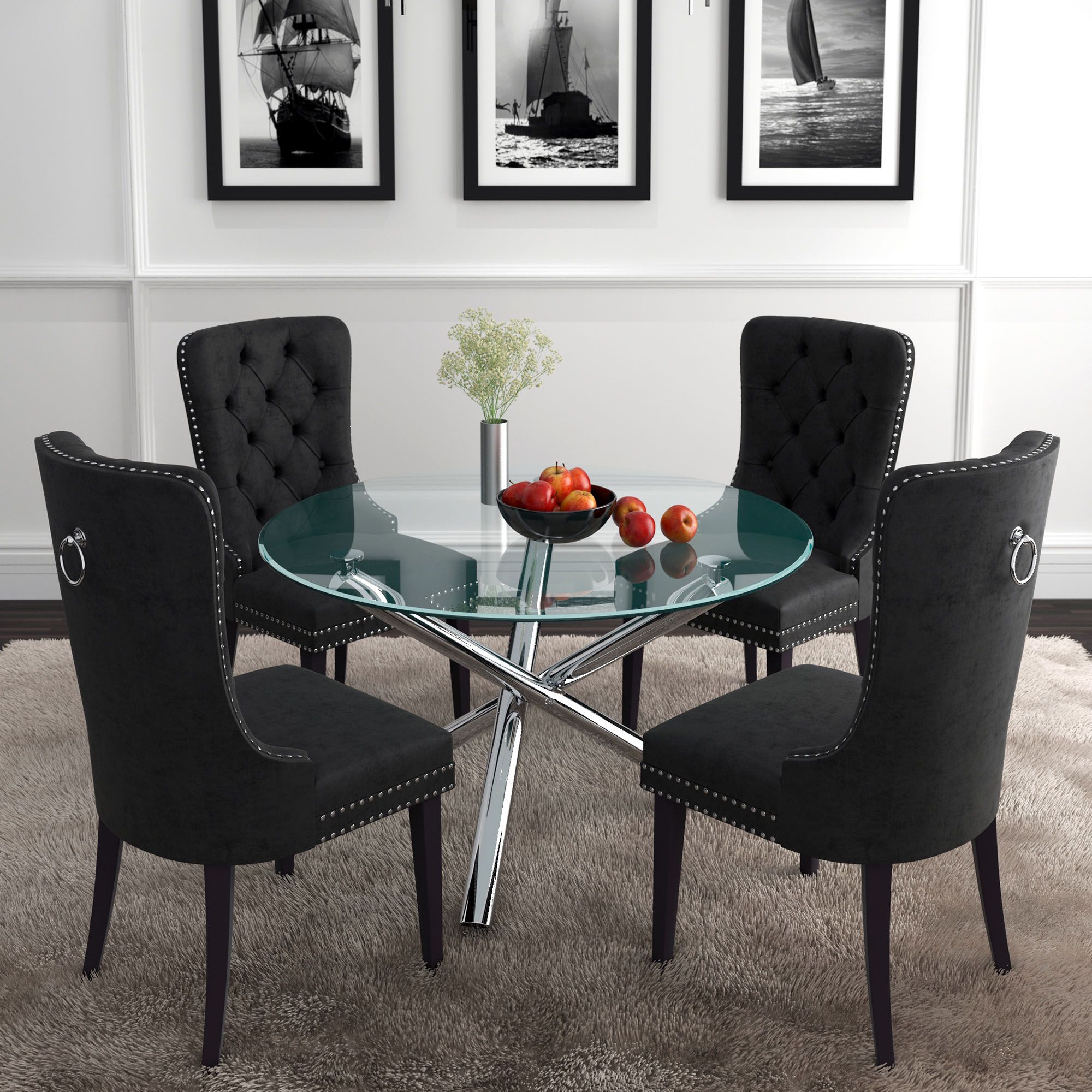 Solara II Round Dining Table - perfect for family meals | Image 4 | InSTYLE Home & Rugs