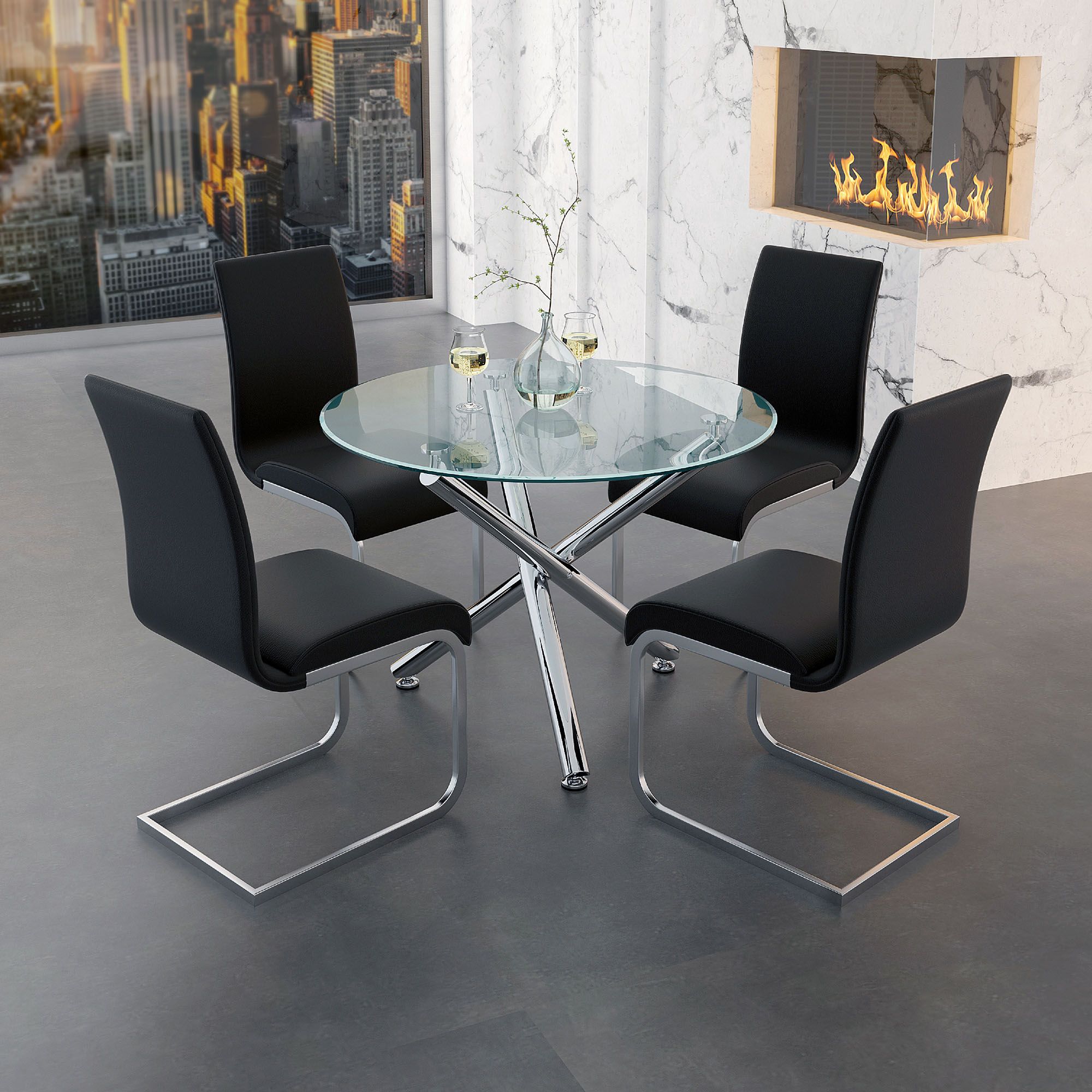 Solara II Round Dining Table - perfect for family meals | Image 5 | InSTYLE Home & Rugs