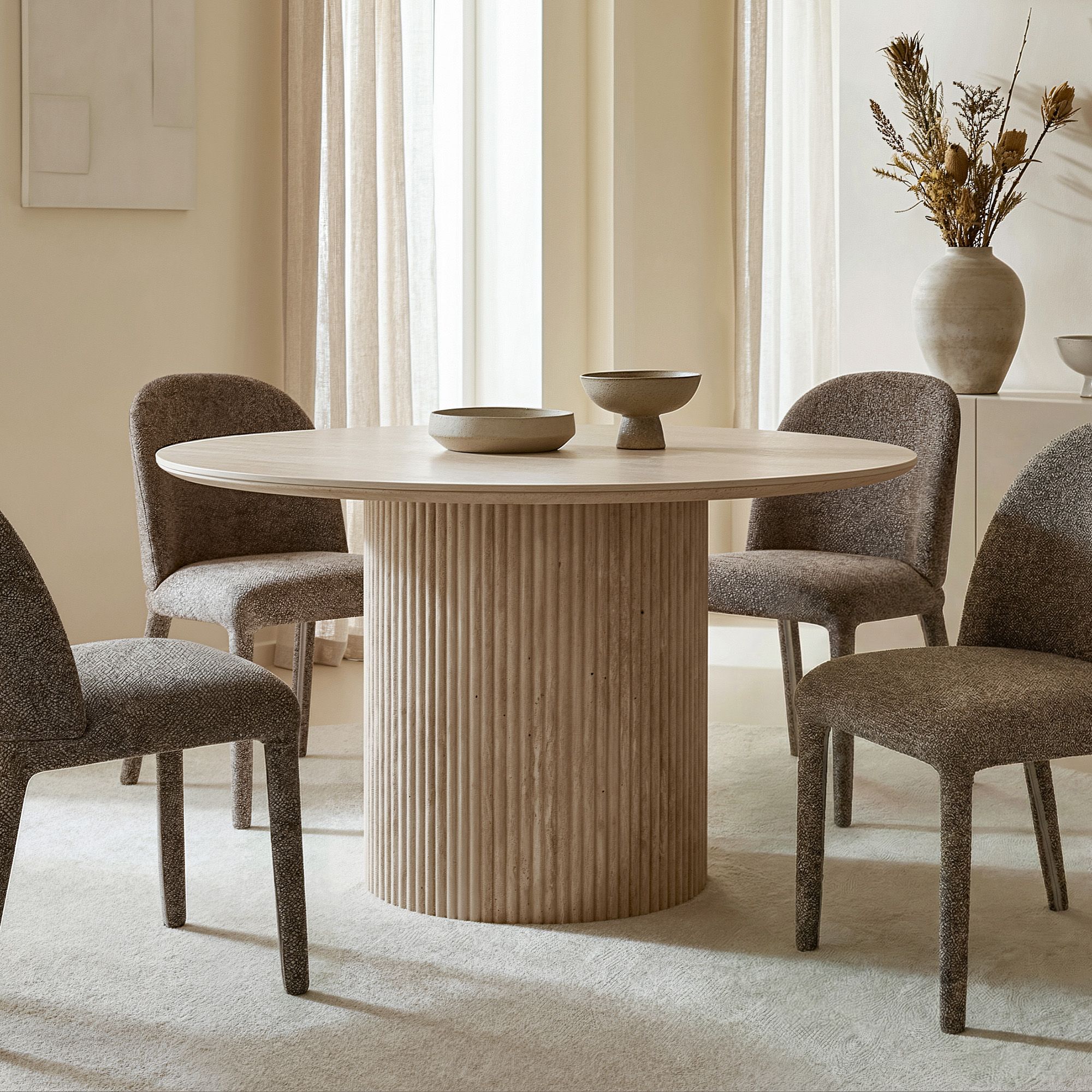 Thalia Round Dining Table, 47" - perfect for family meals | Image 2 | InSTYLE Home & Rugs