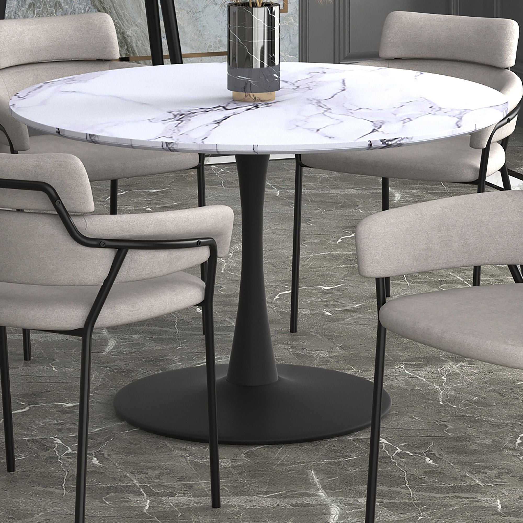 Zilo Round Pedestal Dining Table, 48" - elegant tables for dining rooms | Image 10 | InSTYLE Home & Rugs