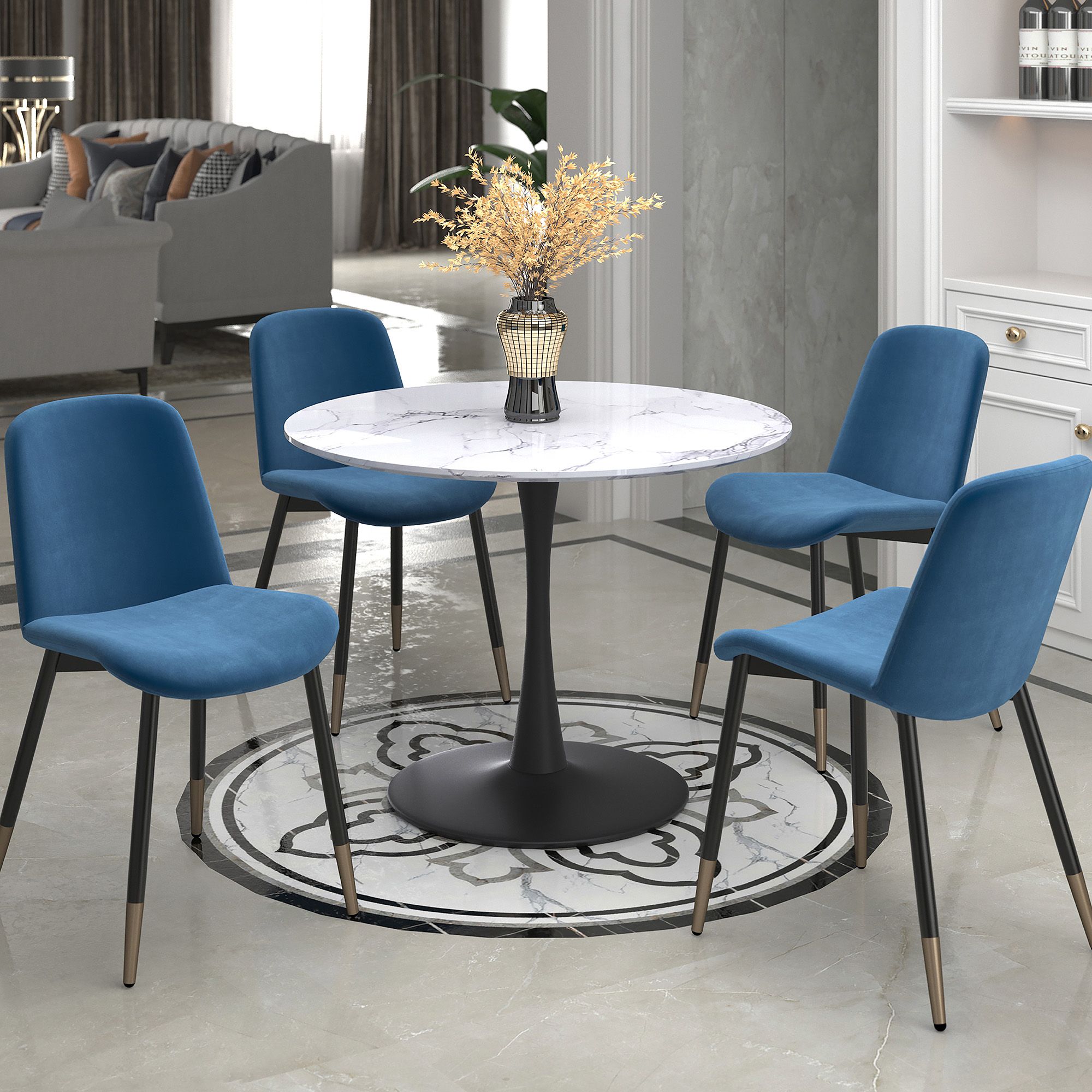 Zilo Round Pedestal Dining Table, 40" - perfect for family meals | Image 15 | InSTYLE Home & Rugs
