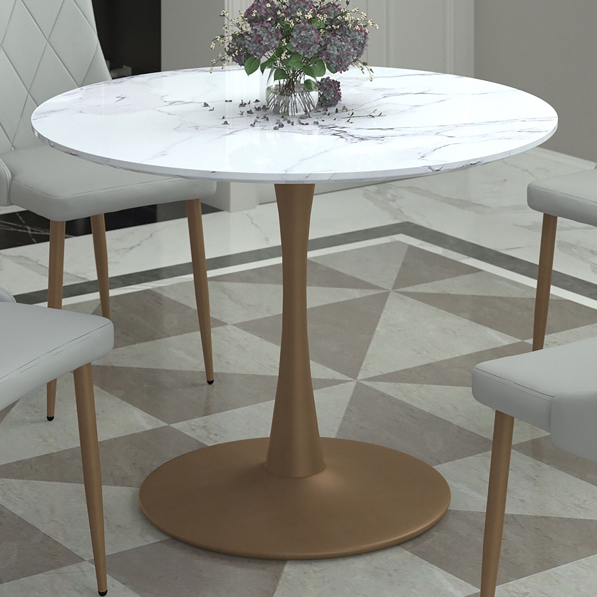Zilo Round Pedestal Dining Table, 40" - perfect for family meals | Image 3 | InSTYLE Home & Rugs