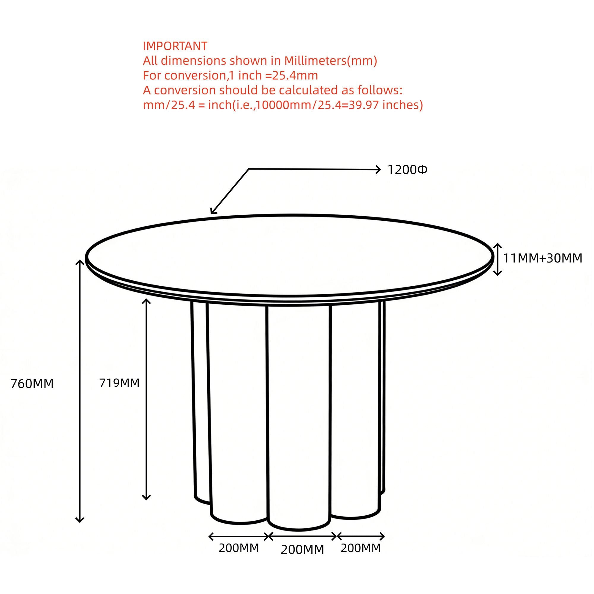 Seaton Round Dining Table, 47" - stylish dining tables for gatherings | Image 8 | InSTYLE Home & Rugs