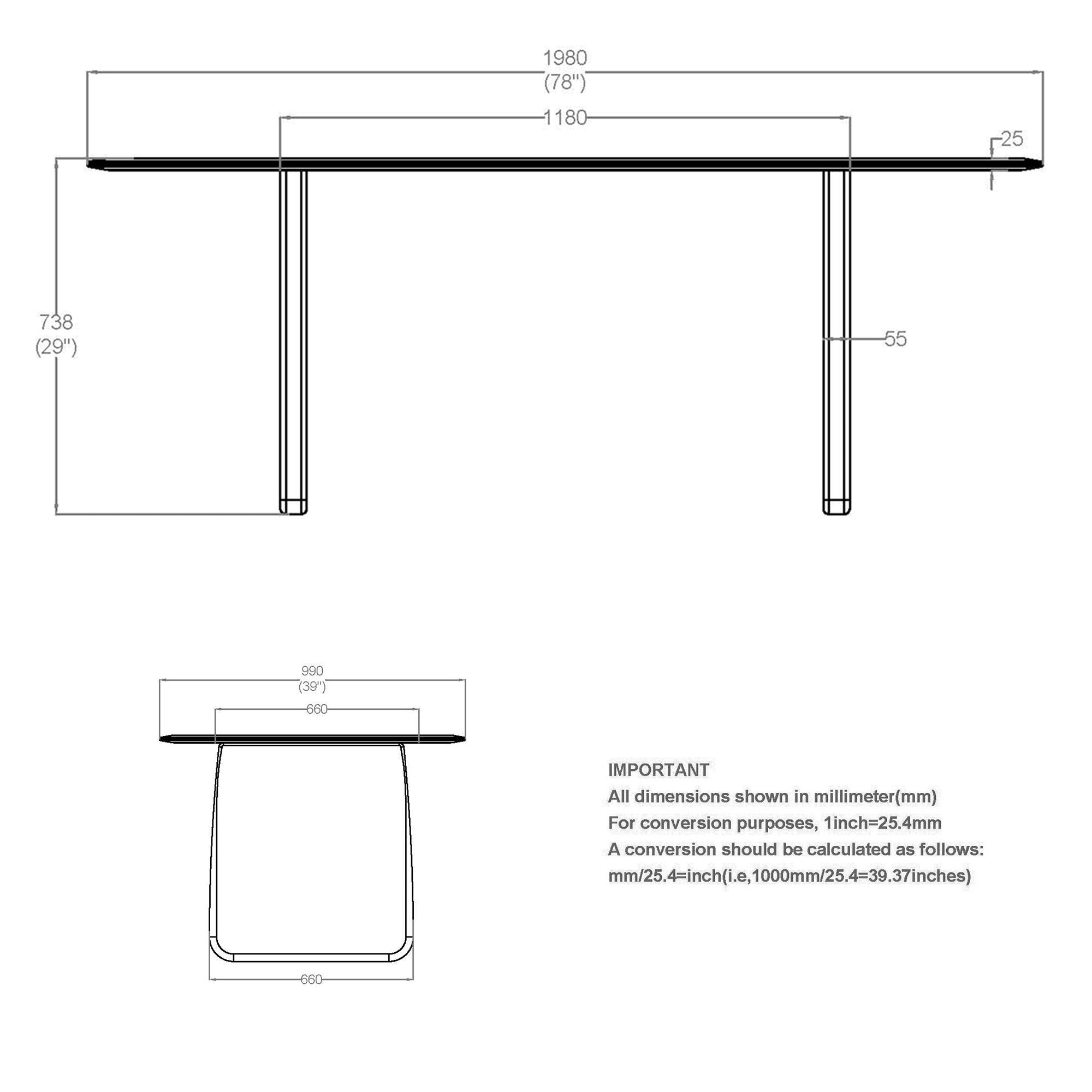 Bazul Rectangular Dining Table, 78" - perfect for family meals | Image 8 | InSTYLE Home & Rugs