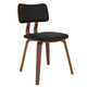 Zuni Dining Chair in Black Faux Leather and Walnut