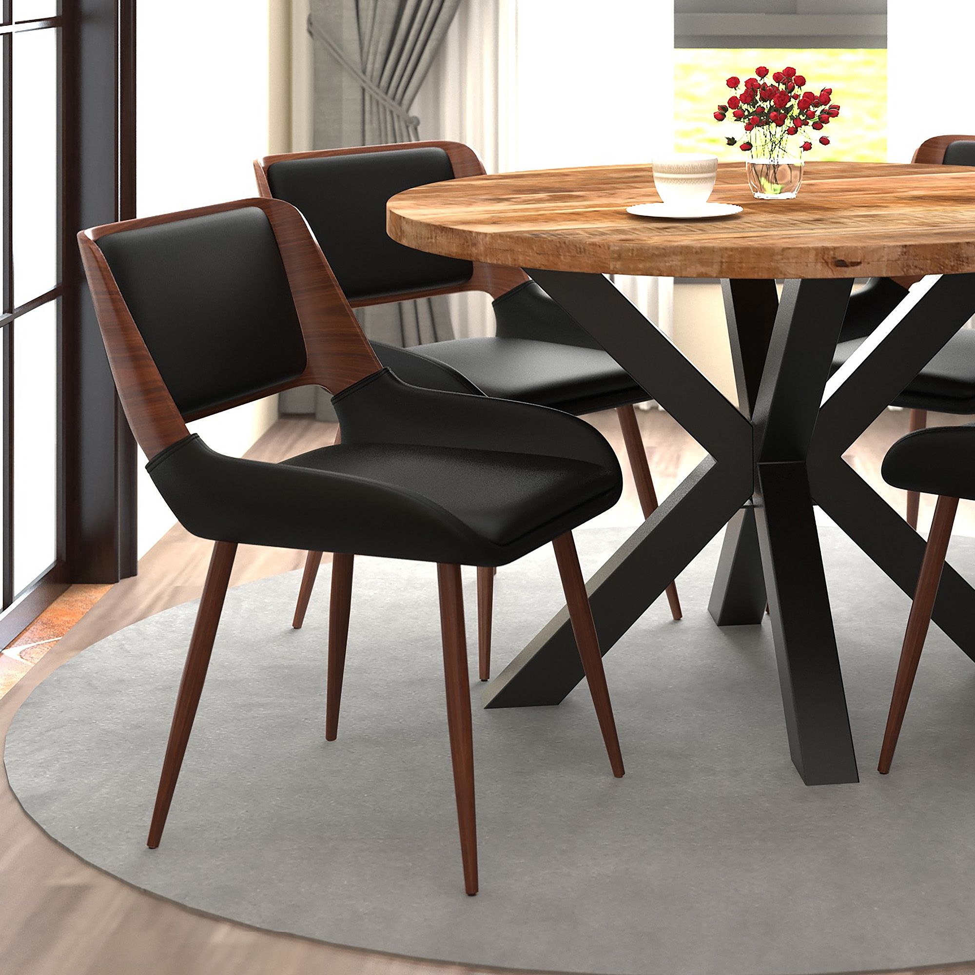 Hudson Dining/Lounge Chair, Faux Leather - durable construction for long-lasting use | Image 4 | InSTYLE Home & Rugs