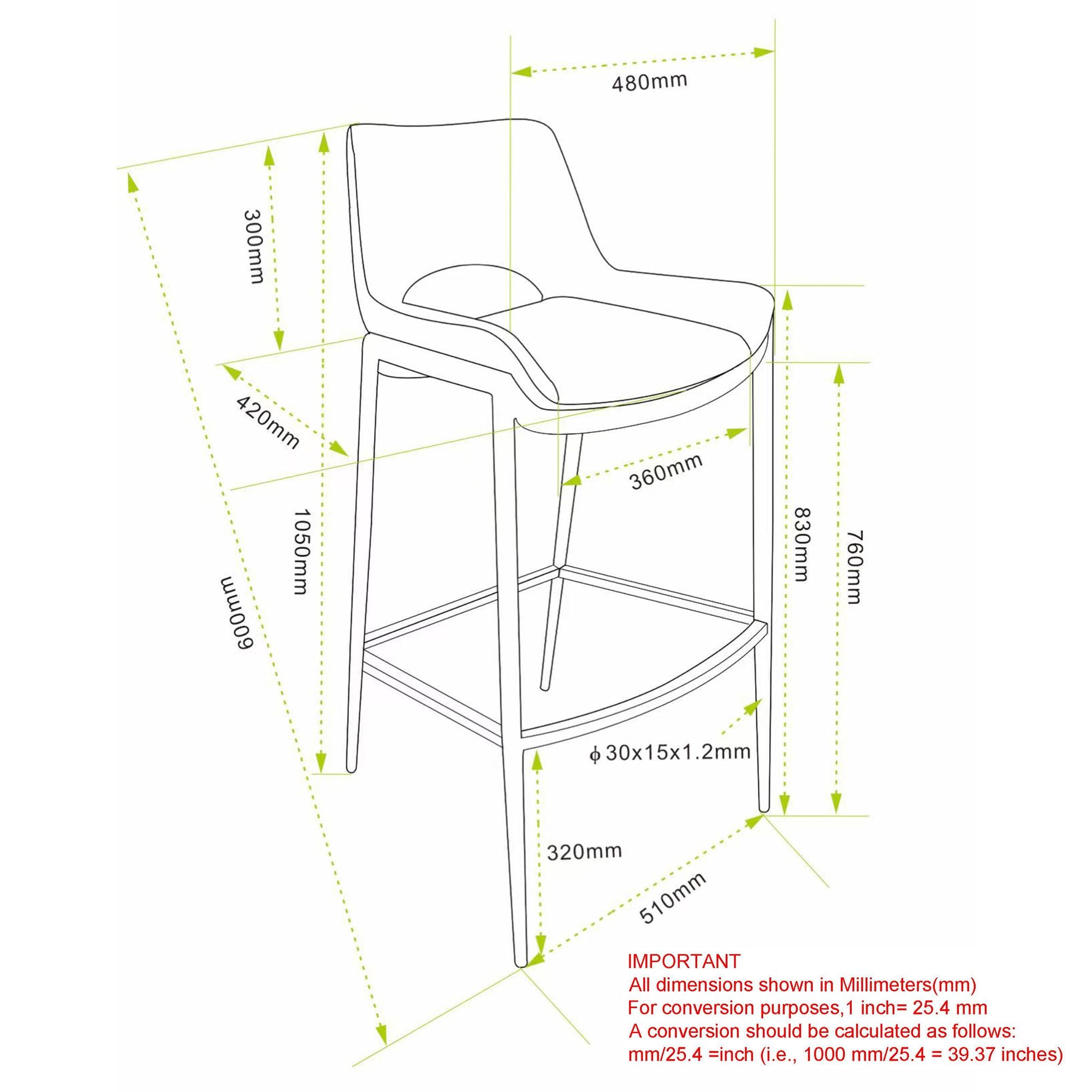 Icona 30" Bar Stool - compact and stylish design | Image 8 | InSTYLE Home & Rugs