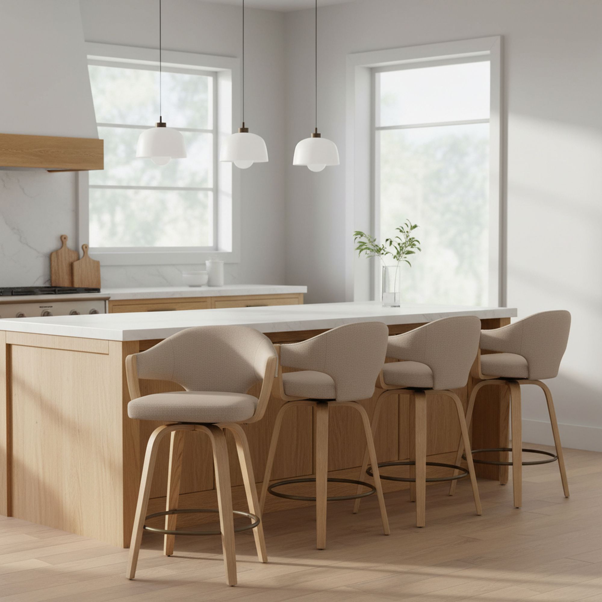 Freya 26" Counter Stool with Swivel, Set of 2 - sleek stools for kitchen bars | Image 3 | InSTYLE Home & Rugs