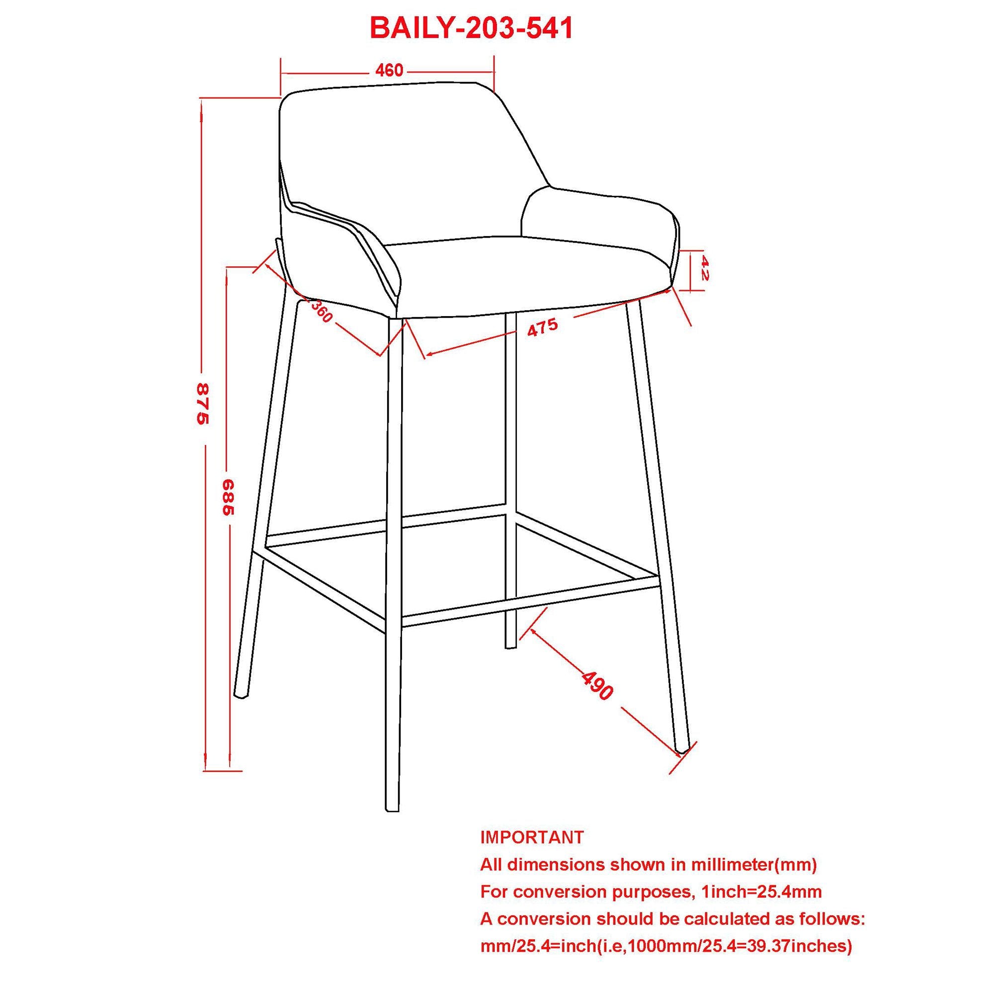 Baily 26" Counter Stool, Set of 2 - perfect for modern counters | Image 17 | InSTYLE Home & Rugs