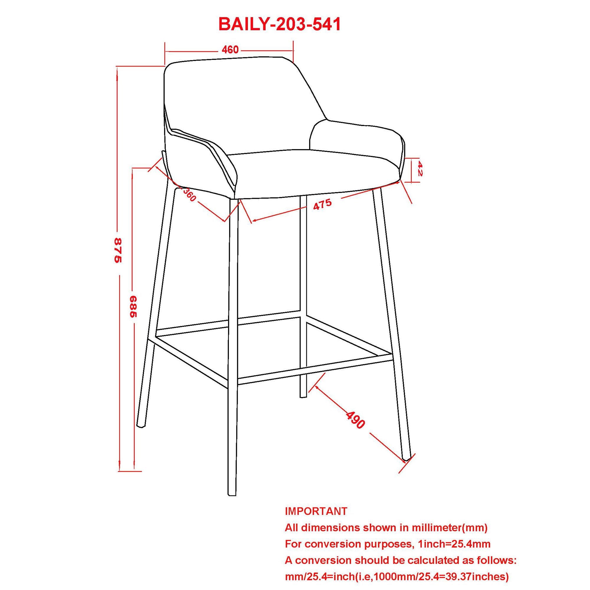 Baily 26" Counter Stool, Set of 2 - perfect for modern counters | Image 24 | InSTYLE Home & Rugs