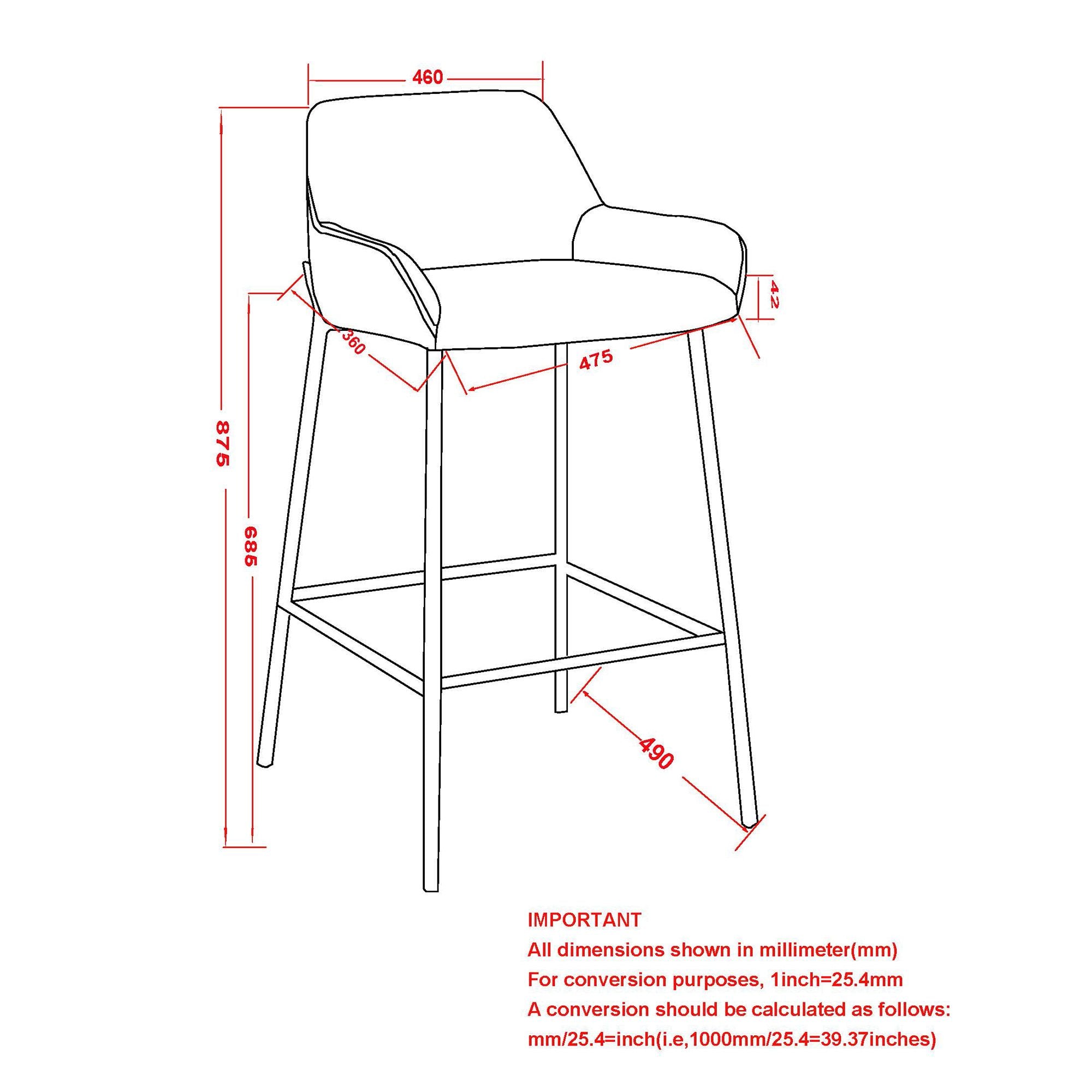 Baily 26" Counter Stool, Set of 2 - perfect for modern counters | Image 10 | InSTYLE Home & Rugs