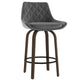 Kenzo 26" Counter Stool, set of 2, in Grey and Walnut