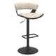 Rover Adjustable Air Lift Stool in Ivory and Black