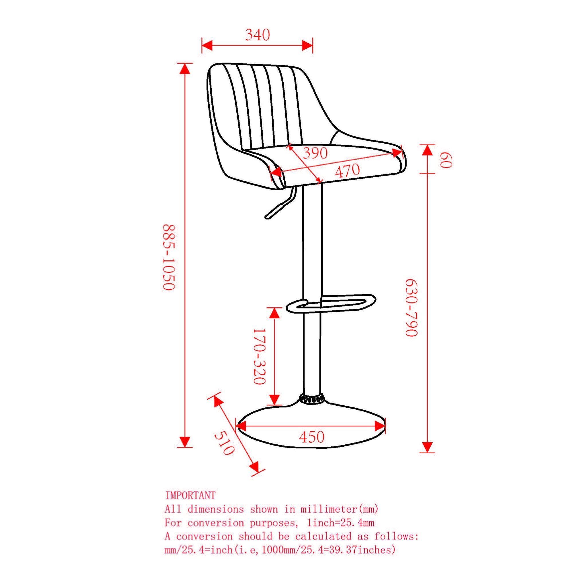 Kron Air-Lift Stool, Set of 2 - compact lift stool with smooth height adjustment mechanism | Image 24 | InSTYLE Home & Rugs