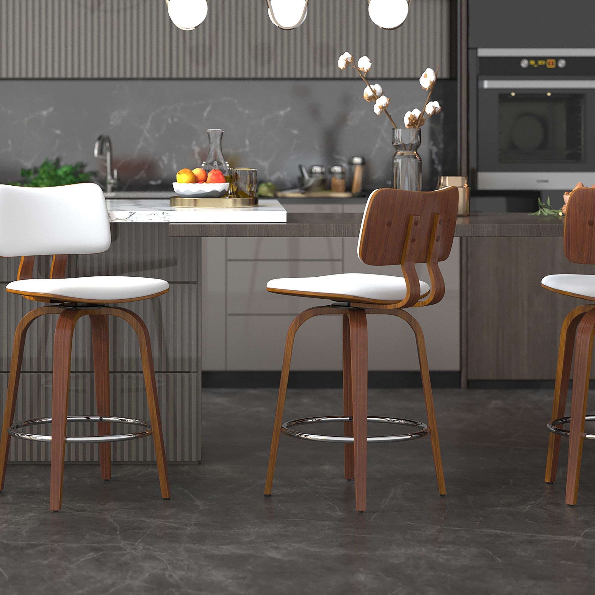 Zuni 26" Counter Stool with Swivel, Fabric - ergonomic design for comfort | Image 18 | InSTYLE Home & Rugs
