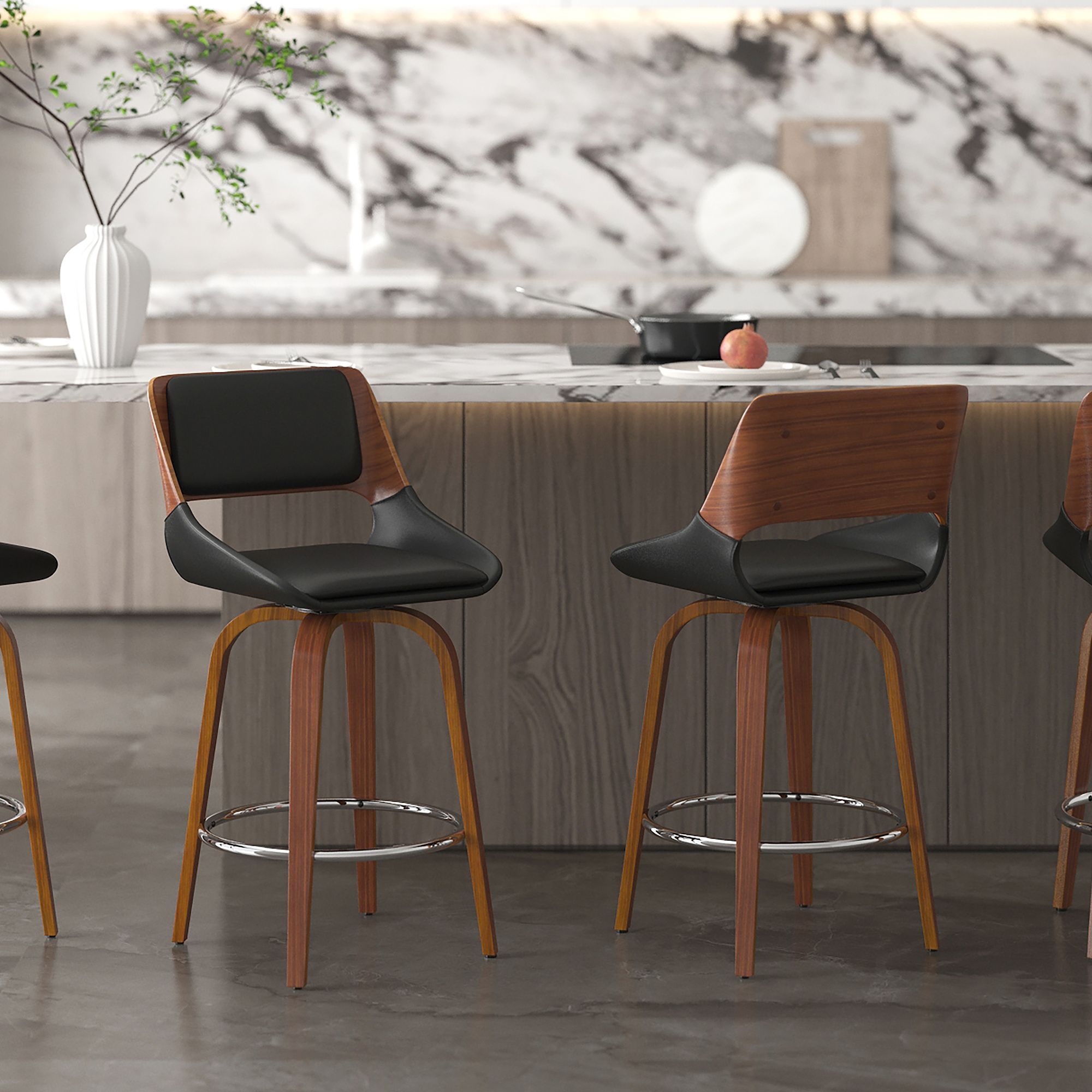 Hudson 26" Counter Stool with Swivel, Fabric - ergonomic design for comfort | Image 11 | InSTYLE Home & Rugs