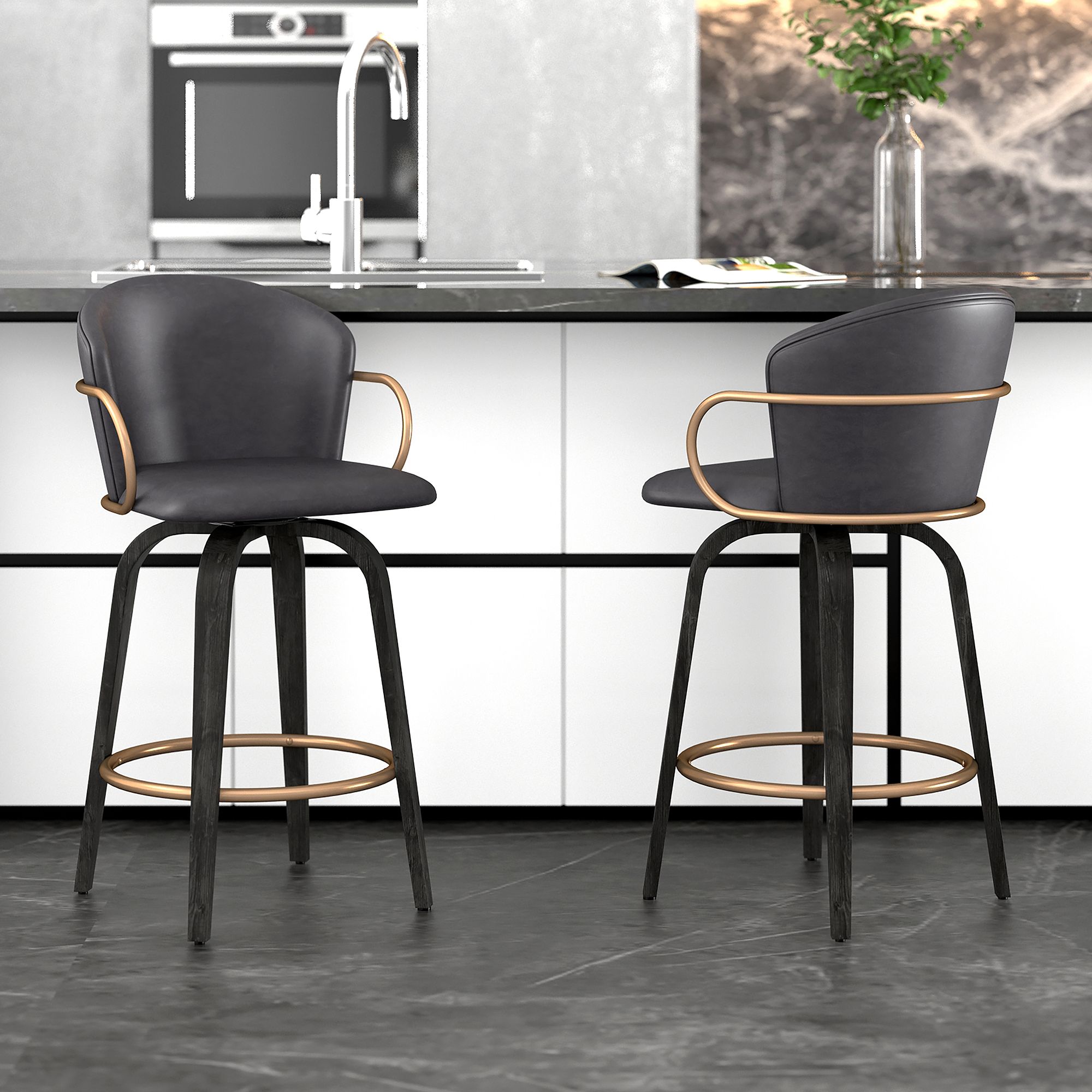 Lawson 26" Counter Stool with Swivel, Set of 2 - sleek stools for kitchen bars | Image 3 | InSTYLE Home & Rugs