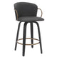 Lawson 26" Counter Stool, set of 2, with Swivel in Vintage Charcoal, Black and Aged Gold