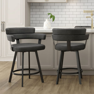 Oberon 26" Counter Stool with Swivel, Set of 2 - sleek stools for kitchen bars | Image 3 | InSTYLE Home & Rugs