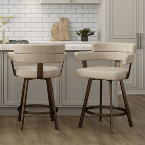 Oberon 26" Counter Stool with Swivel, Set of 2 - sleek stools for kitchen bars | Image 10 | InSTYLE Home & Rugs
