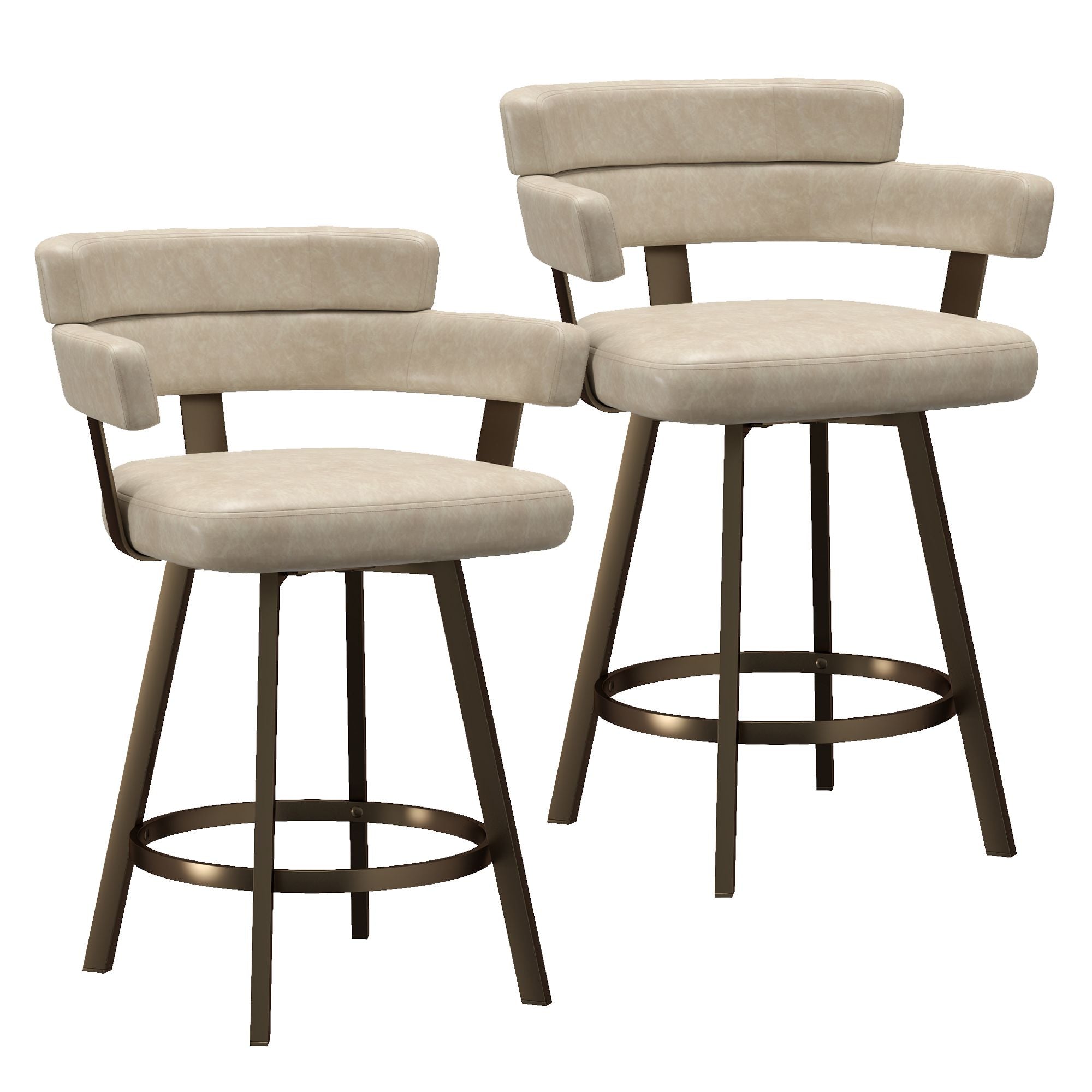 Oberon 26" Counter Stool with Swivel, Set of 2 - sleek stools for kitchen bars | Image 15 | InSTYLE Home & Rugs