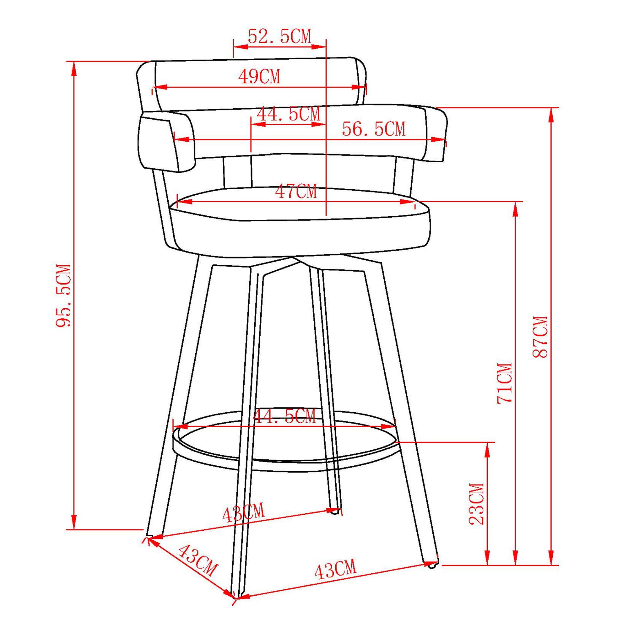 Oberon 26" Counter Stool with Swivel, Set of 2 - sleek stools for kitchen bars | Image 16 | InSTYLE Home & Rugs