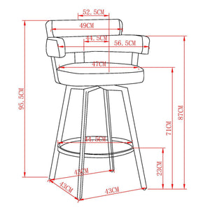 Oberon 26" Counter Stool with Swivel, Set of 2 - sleek stools for kitchen bars | Image 16 | InSTYLE Home & Rugs