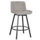 Fern 26" Counter Stool, set of 2, with Swivel in Grey Fabric and Black
