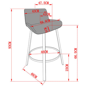 Fern 26" Counter Stool with Swivel, Set of 2 - ergonomic design for comfort | Image 10 | InSTYLE Home & Rugs