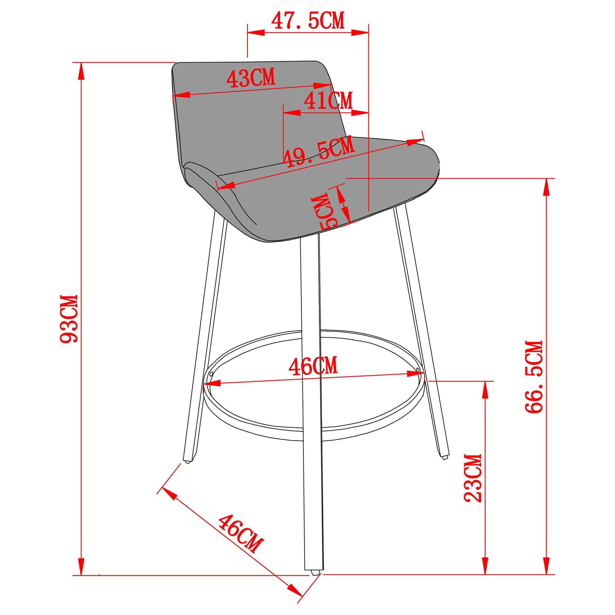 Fern 26" Counter Stool with Swivel, Set of 2 - ergonomic design for comfort | Image 24 | InSTYLE Home & Rugs