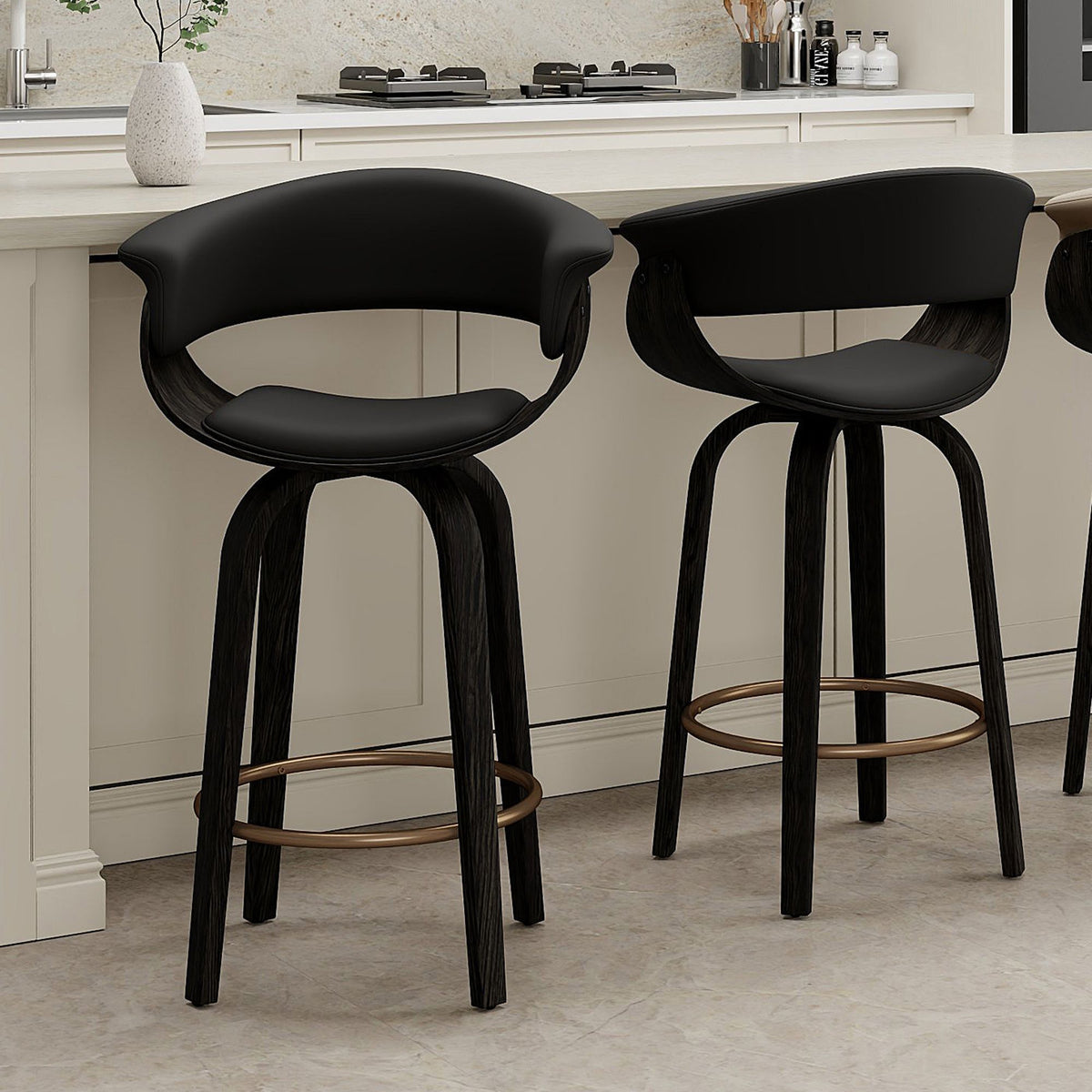 Holt 26" Counter Stool with Swivel, Set of 2 - sleek stools for kitchen bars | Image 2 | InSTYLE Home & Rugs