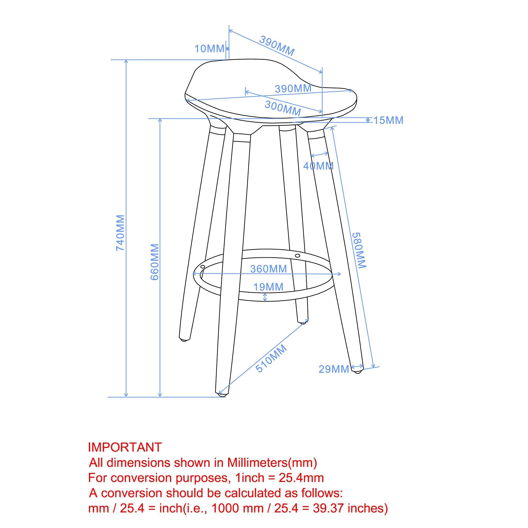 Trex 26" Counter Stool, Set of 2 - sleek stools for kitchen bars | Image 9 | InSTYLE Home & Rugs