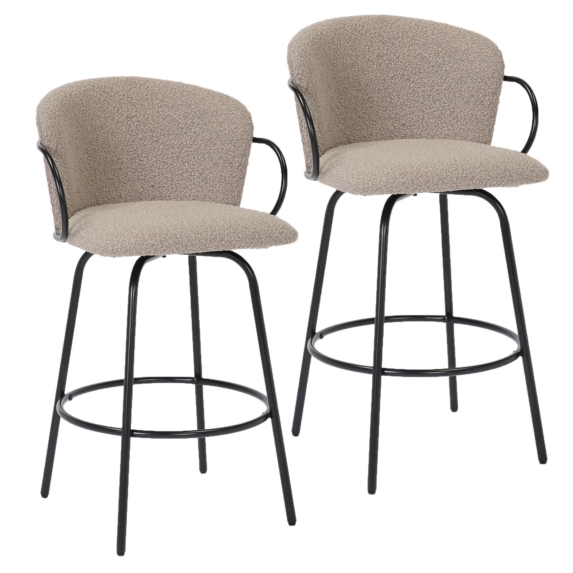 Kalani 26" Counter Stool with Swivel, Set of 2 - ergonomic design for comfort | Image 15 | InSTYLE Home & Rugs