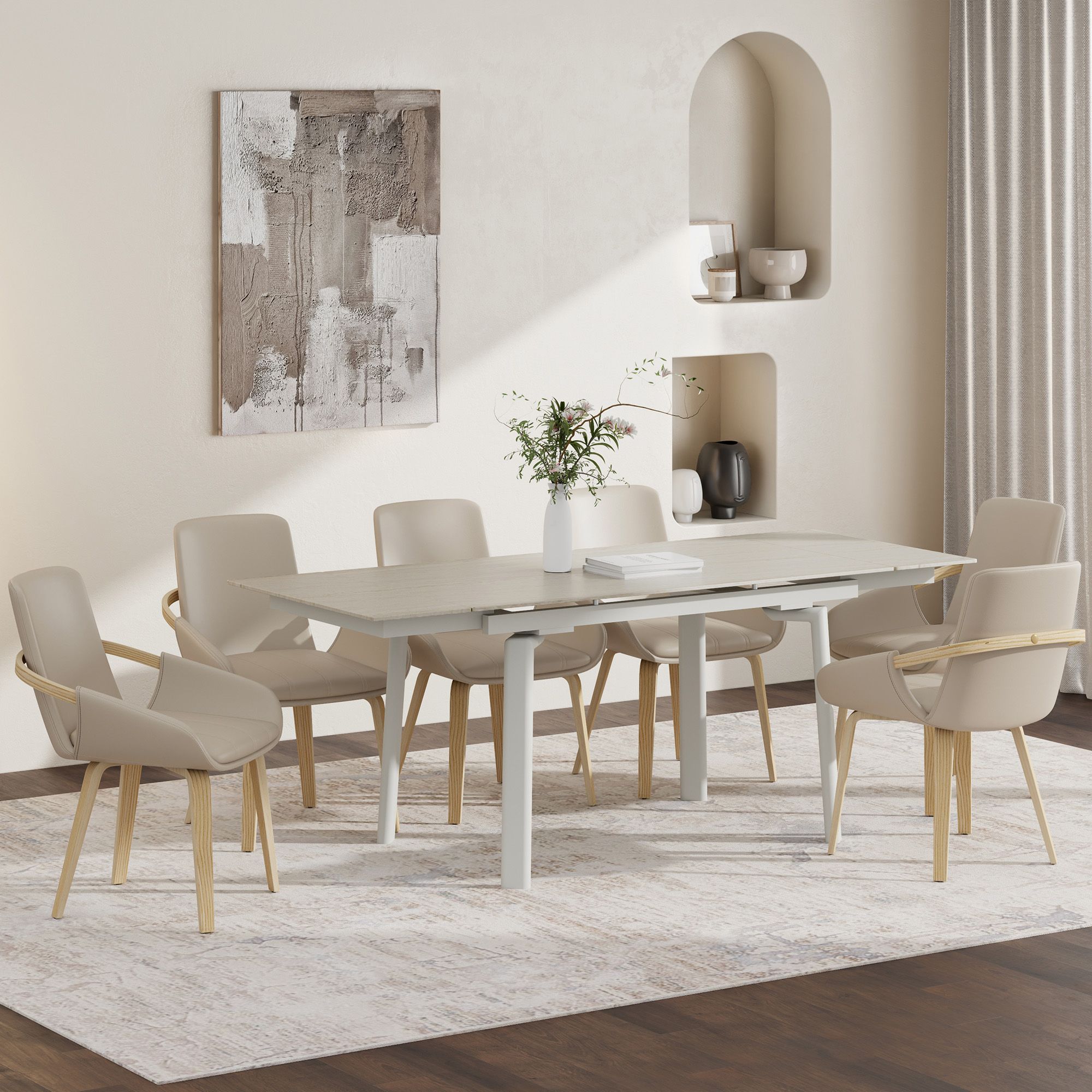 Bellaro and Caspian 7pc Dining Set - stylish chairs for any table | Image 1 | InSTYLE Home & Rugs