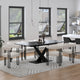 Julius/Scarlet 7pc Dining Set in Black Table with Ivory Chair