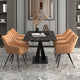 Julius/Talon 7pc Dining Set in Black Table with Camel Chair