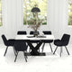 Julius/Signy 7pc Dining Set in White Table with Black Chair